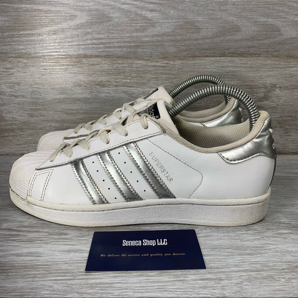 adidas shell toe white and silver